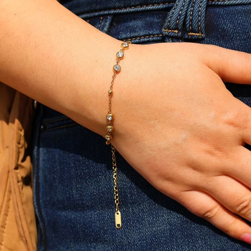 Golden Crystal Station Bracelet