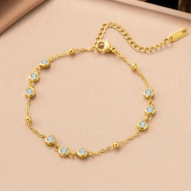 Golden Crystal Station Bracelet alternate view 3