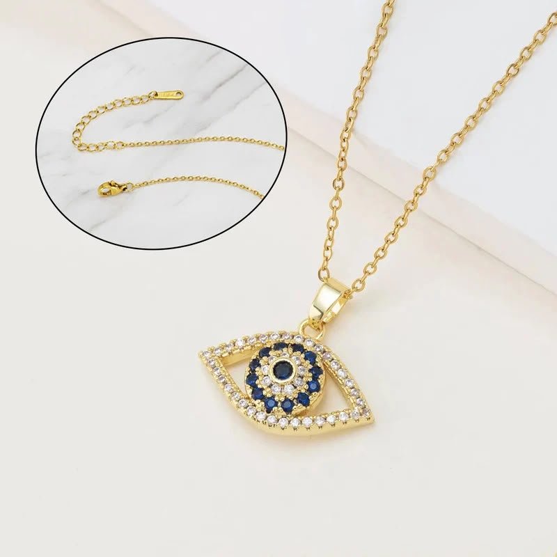 Golden Evil Eye Crystal Pendant