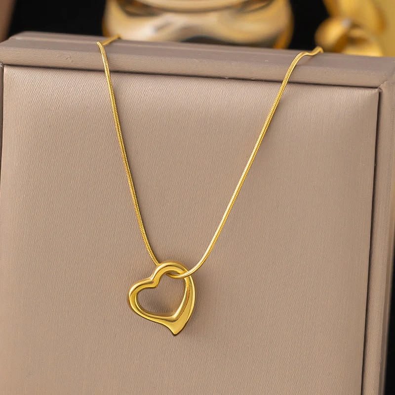 Golden Knotted Open Heart Necklace alternate view 3