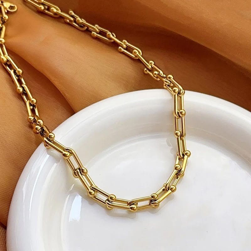 Golden Rope Link Statement Necklace alternate view 5