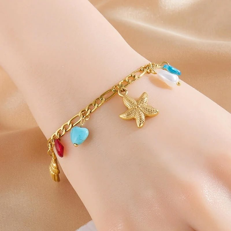 Golden Seaside Charm Bracelet
