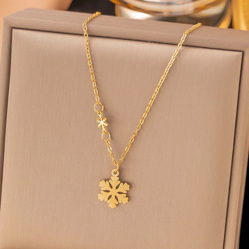 Golden Snowflake Pendant Necklace
