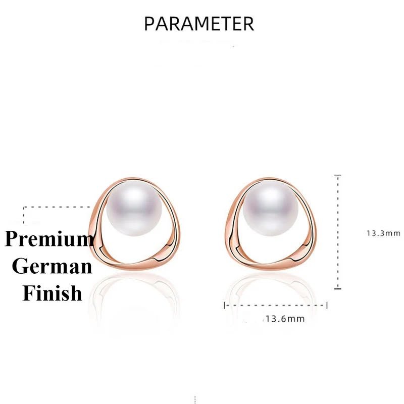 Rose Gold Pearl Orbit Studs