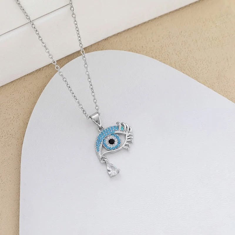 Silver Tearful Evil Eye Pendant alternate view 3