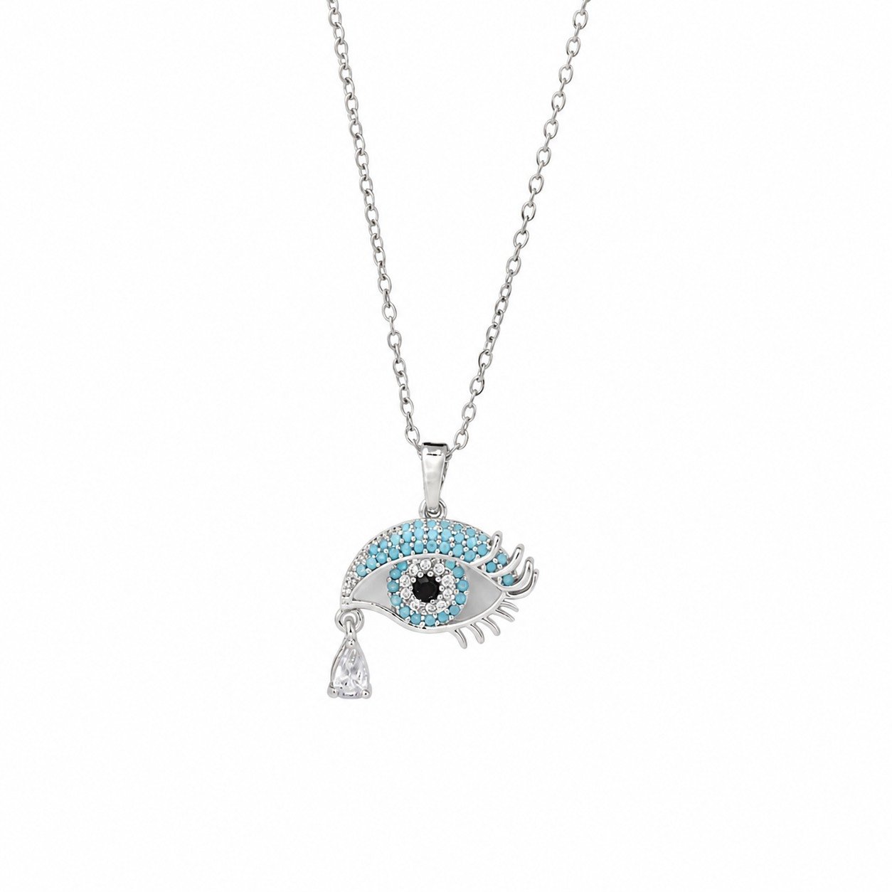 Silver Tearful Evil Eye Pendant alternate view 4